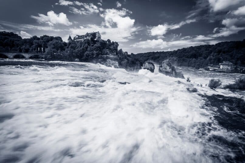 White water falling over the Rhine Falls